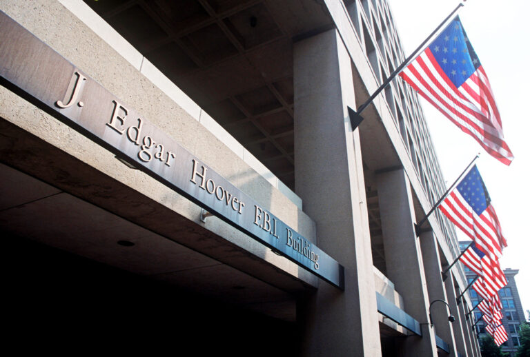The exterior of the J. Edgar Hoover FBI Building, at 935 Pennsylvania Avenue, Washington DC, USA. (Richard Baker / In Pictures via Getty Images Images)