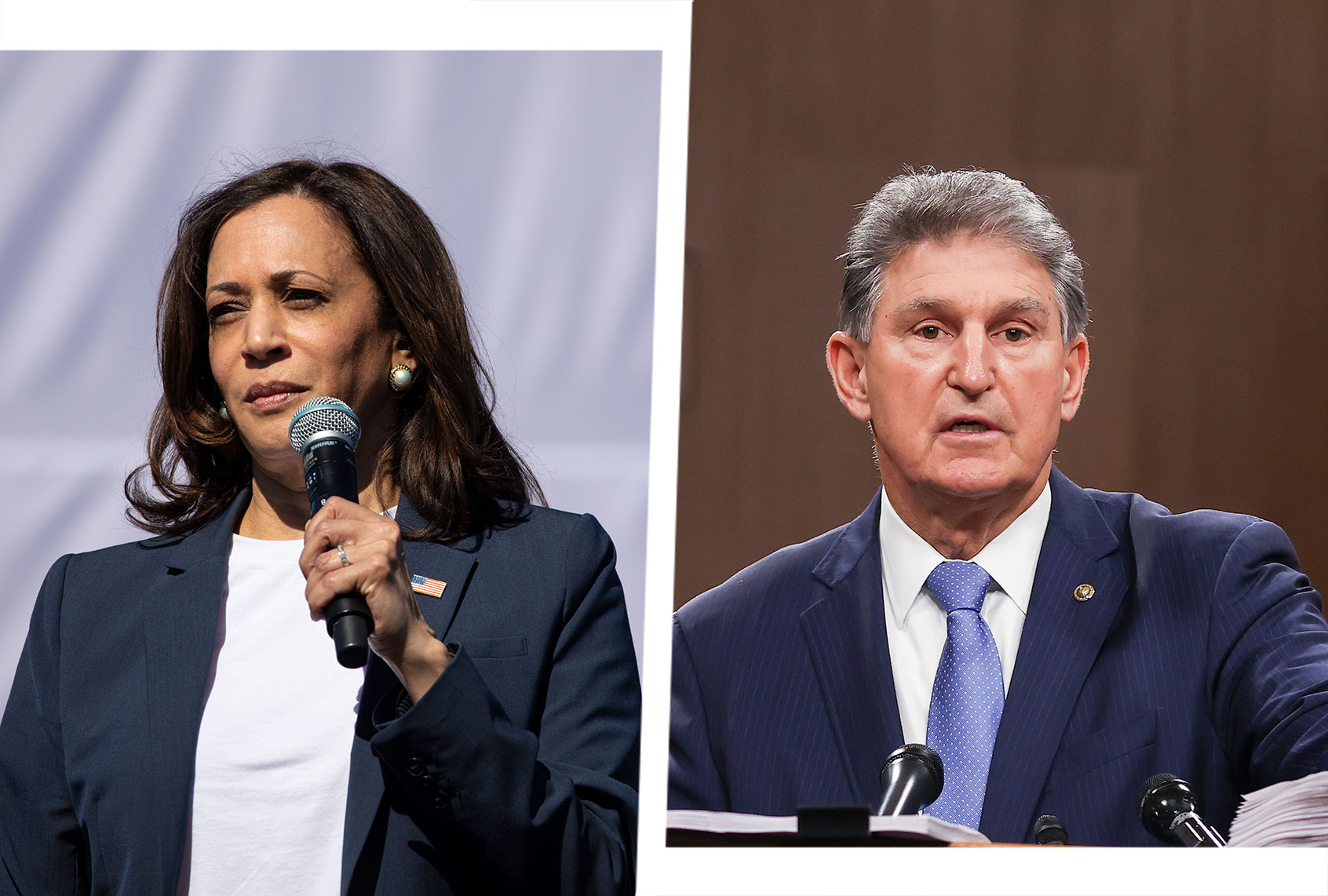 Kamala Harris and Joe Manchin (Photo illustration by Salon/Getty Images)