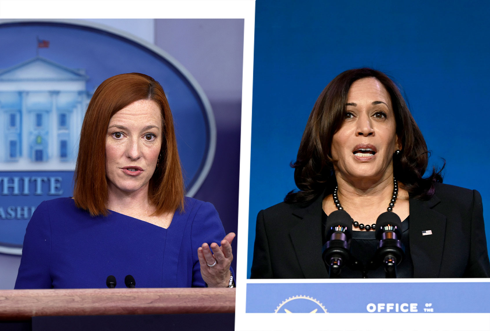 Jen Psaki and Kamala Harris (Photo illustration by Salon/Getty Images)