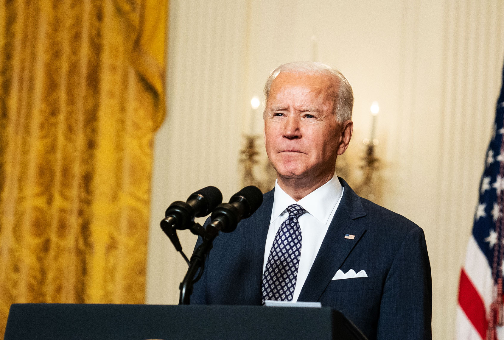 U.S. President Joe Biden delivers remarks at a virtual event hosted by the Munich Security Conference in the East Room of the White House on February 19, 2021 in Washington, DC. In his remarks, President Biden stressed the United States' commitment to NATO after four years of the Trump administration undermining the alliance. (Anna Moneymaker-Pool/Getty Images)