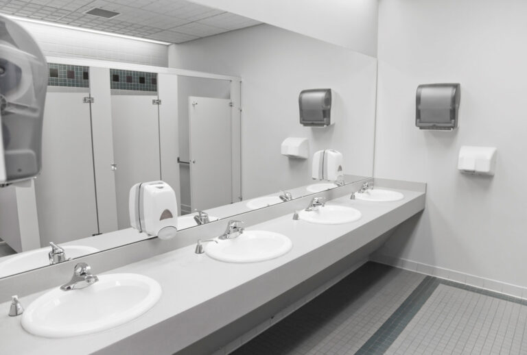 An empty public restroom (Getty Images)
