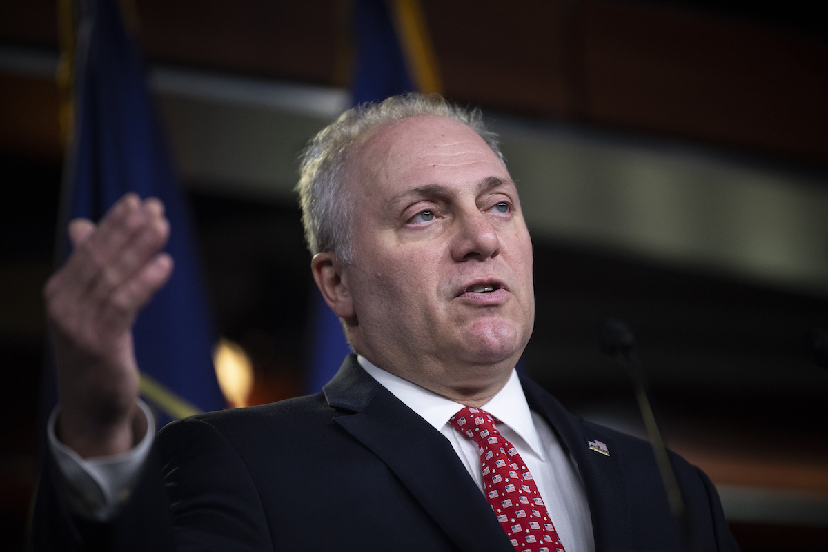 House Minority Whip Steve Scalise, R-La., speaks during a news conference with other House Republican leadership in Washington on Tuesday, Nov. 17, 2020. (Photo by Caroline Brehman/CQ-Roll Call, Inc via Getty Images)