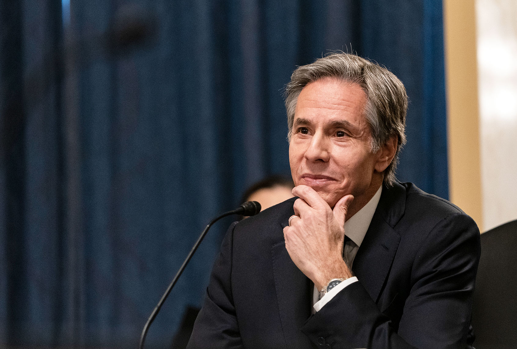 Antony Blinken speaks during his confirmation hearing to be Secretary of State before the US Senate Foreign Relations Committee on January 19, 2021 in Washington, DC. Blinken was previously Deputy National Security Advisor and Deputy Secretary of State in the Obama administration. (Alex Edelman-Pool/Getty Images)