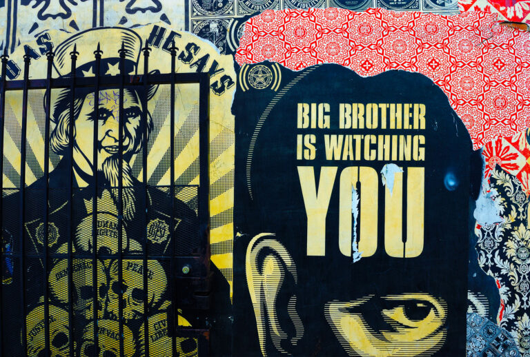 Mural painting illustrating "Big Brother" (Frédéric Soltan/Corbis via Getty Images)