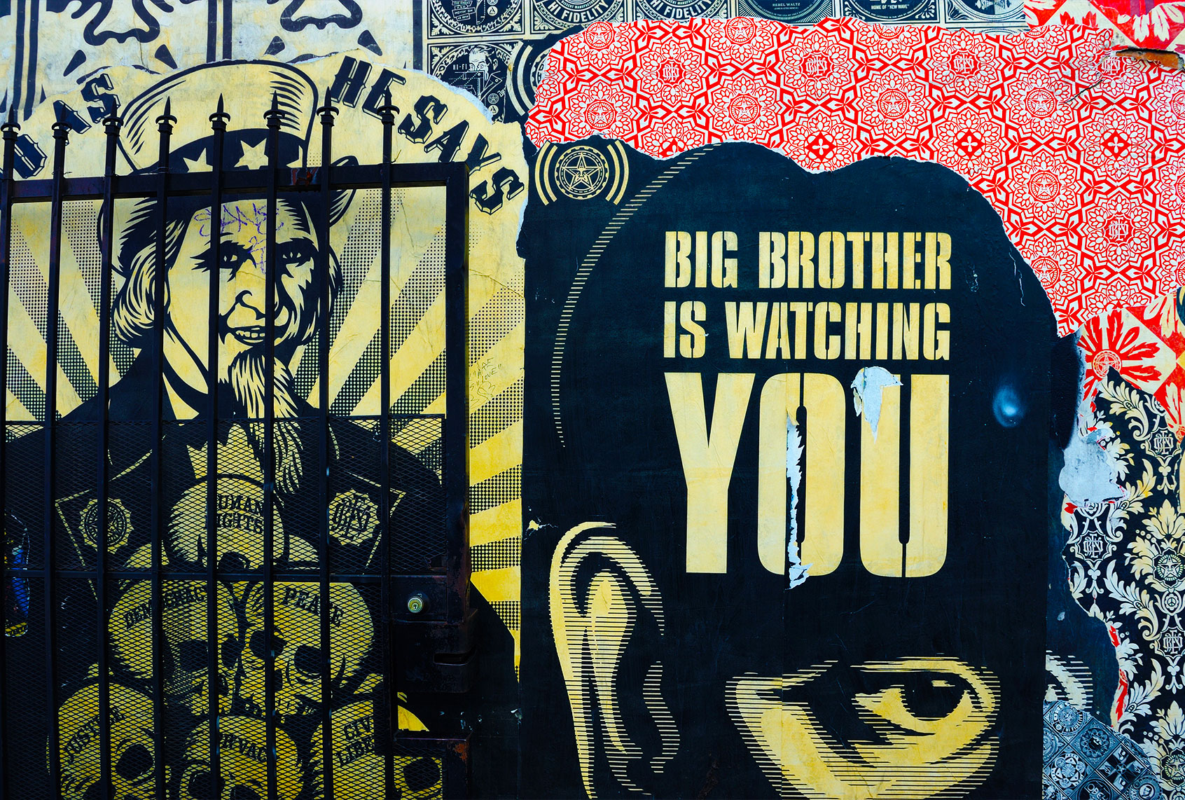 Mural painting illustrating "Big Brother" (Frédéric Soltan/Corbis via Getty Images)