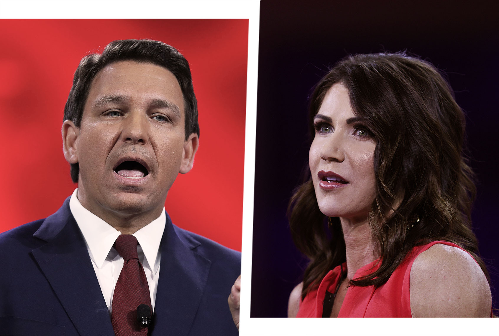 Ron DeSantis and Kristi Noem (Photo illustration by Salon/Getty Images)