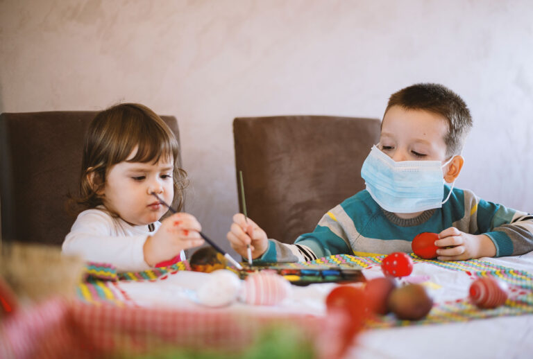 Children painting Easter eggs at home (Getty Images)