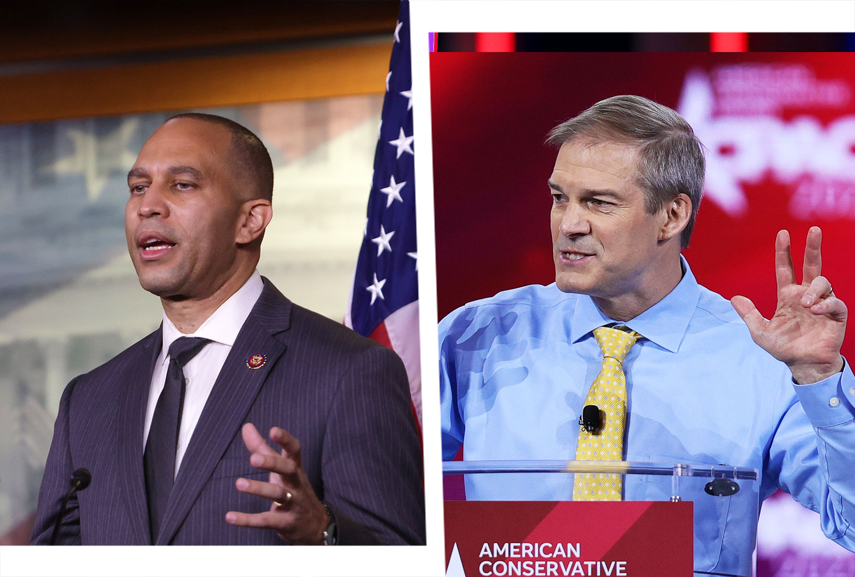 Hakeem Jeffries and Jim Jordan (Photo illustration by Salon/Getty Images)