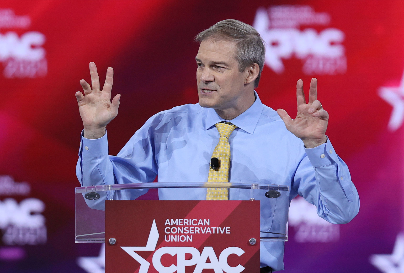 U.S. Rep. Jim Jordan (R-OH) addresses the Conservative Political Action Conference (CPAC) held in the Hyatt Regency on February 28, 2021 in Orlando, Florida. Begun in 1974, CPAC brings together conservative organizations, activists, and world leaders to discuss issues important to them. (Joe Raedle/Getty Images)