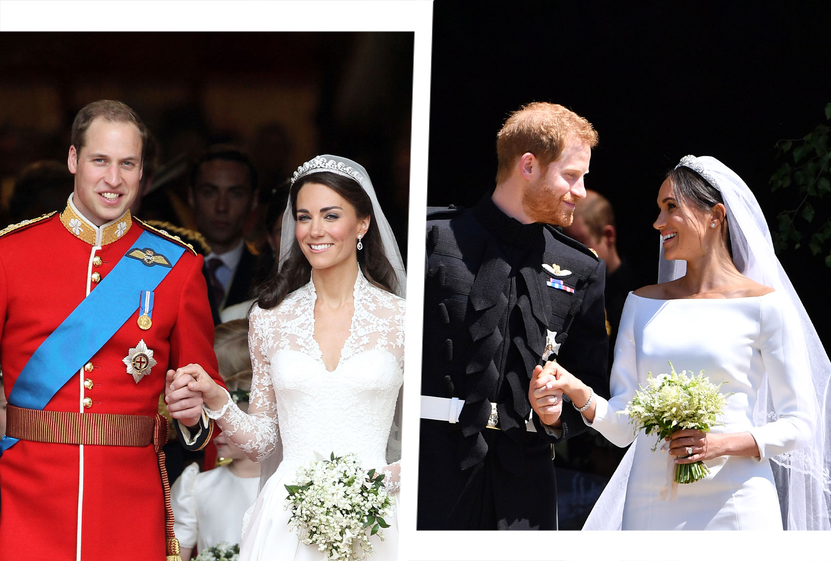Weddings of Kate and William, and Meghan and Harry (Photo illustration by Salon/Getty Images)