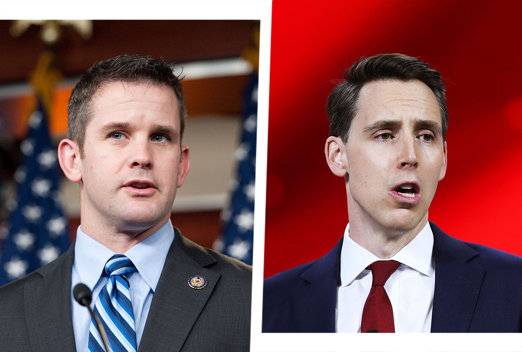 Adam Kinzinger and Josh Hawley (Photo illustration by Salon/Getty Images)