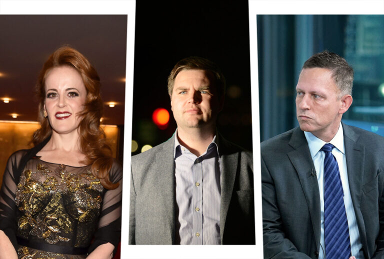 Rebekah Mercer, J.D. Vance and Peter Thiel (Photo illustration by Salon/Getty Images)