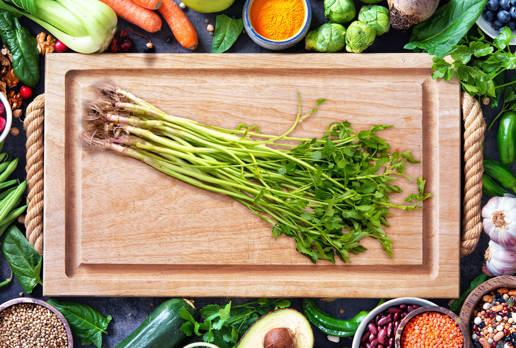 Minari on a cutting board (Photo illustration by Salon/Getty Images)
