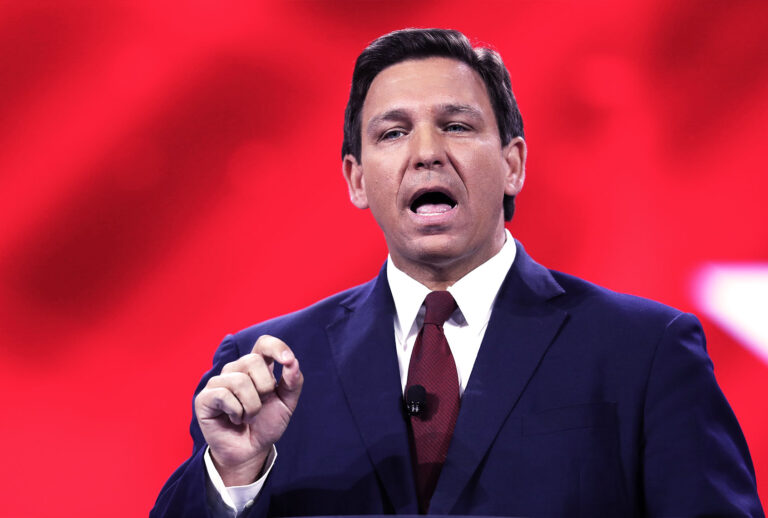Florida Gov. Ron DeSantis speaks at the opening of the Conservative Political Action Conference at the Hyatt Regency on February 26, 2021 in Orlando, Florida. (Joe Raedle/Getty Images)