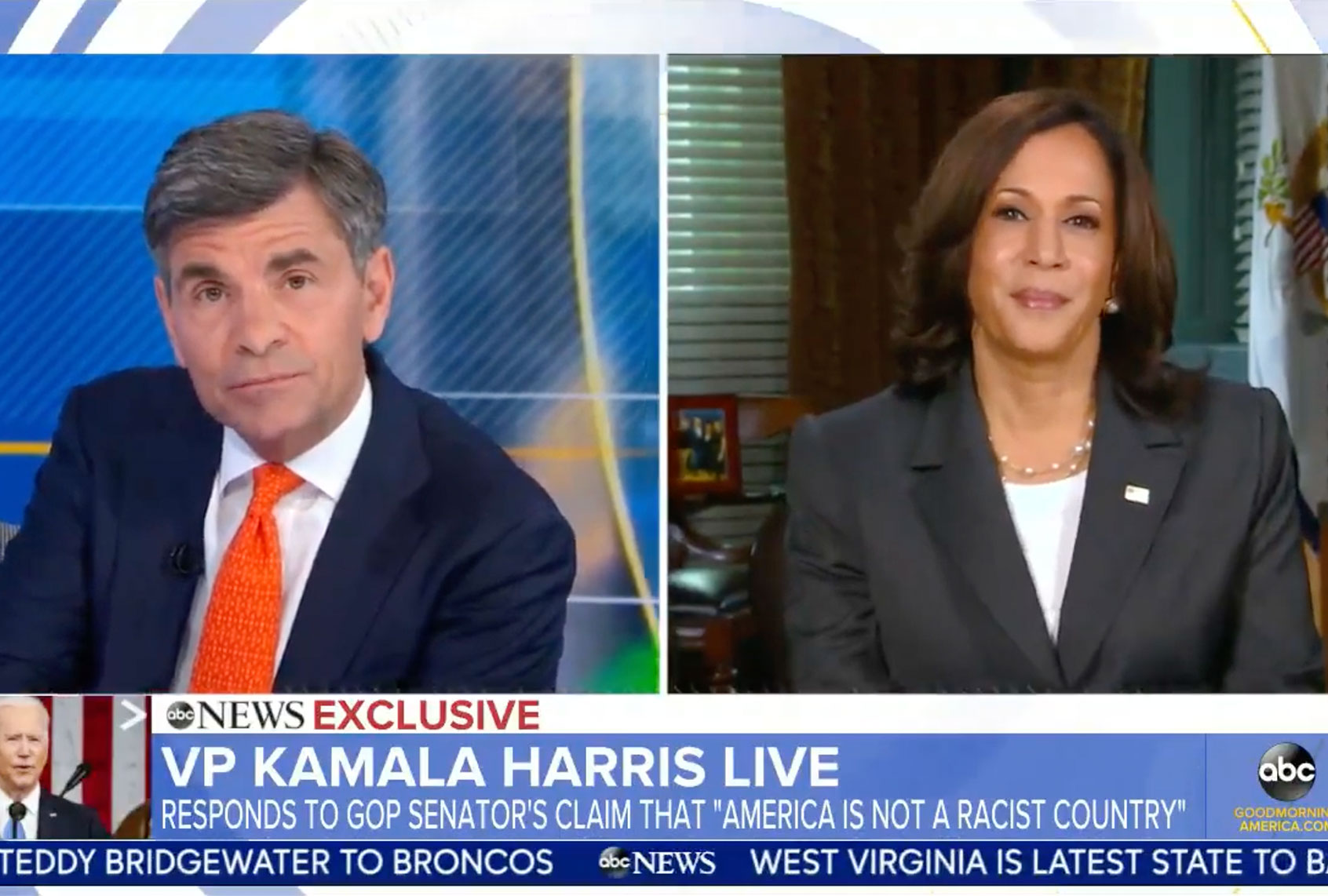 Kamala Harris and George Stephanopoulos (ABC)
