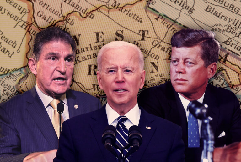 Joe Manchin, Joe Biden and John F. Kennedy (Photo illustration by Salon/Getty Images)