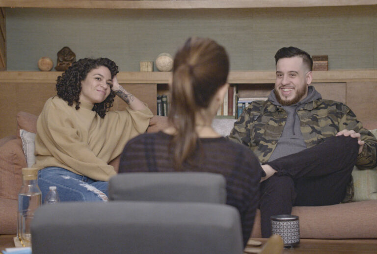 Tashira, Dr. Orna Guralnik and Dru in "Couples Therapy" (Showtime)