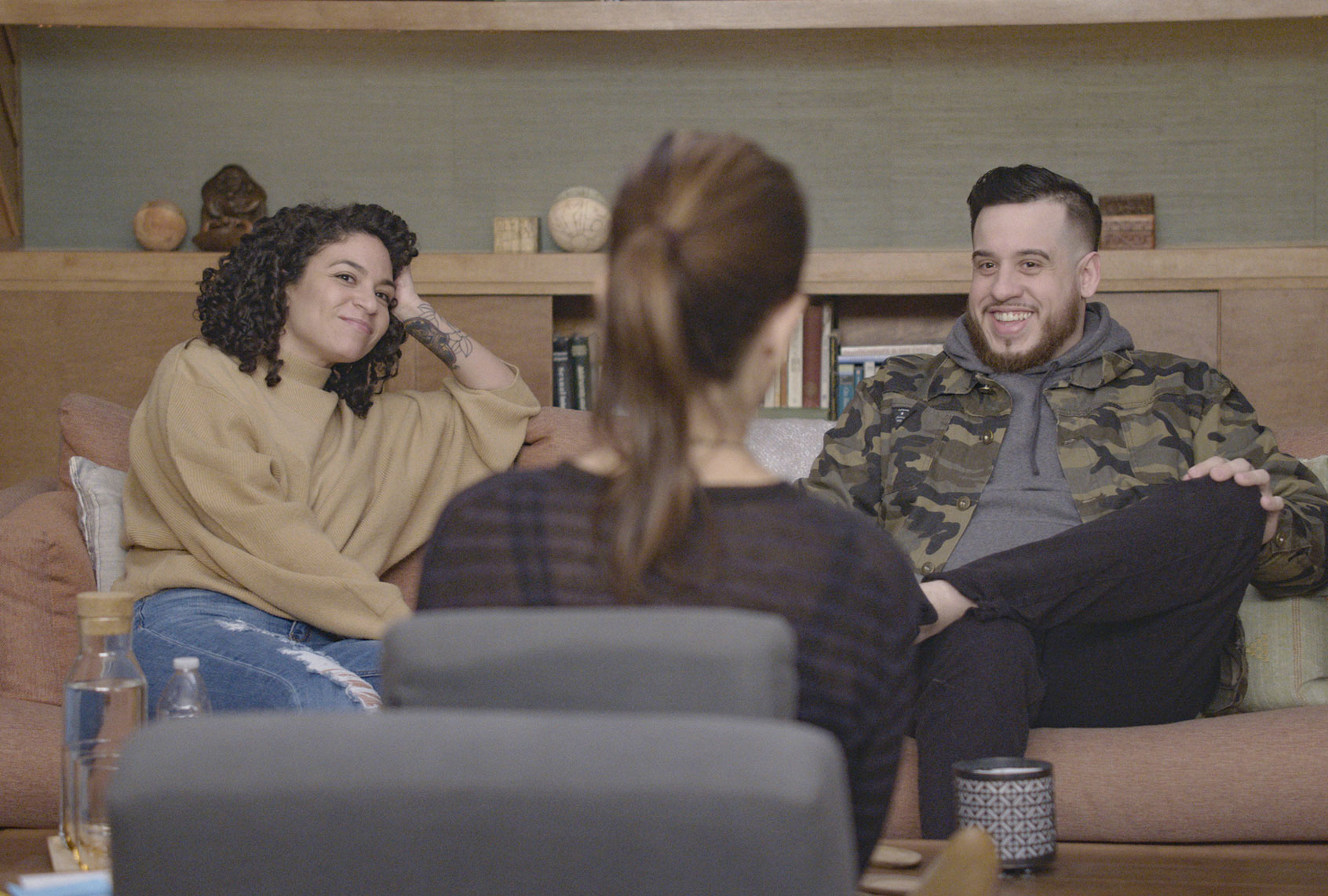 Tashira, Dr. Orna Guralnik and Dru in "Couples Therapy" (Showtime)