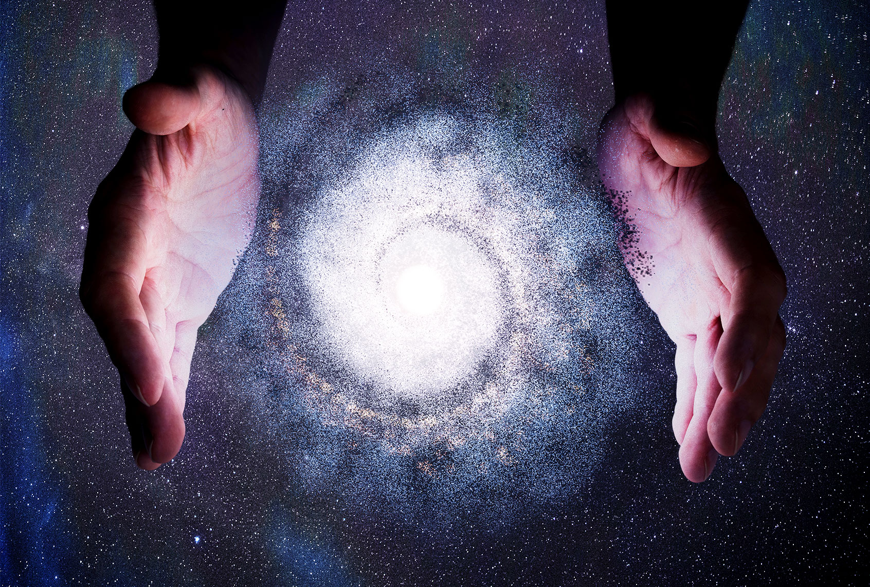 "Hands of God" are creating Galaxy in universe concept (Getty Images)
