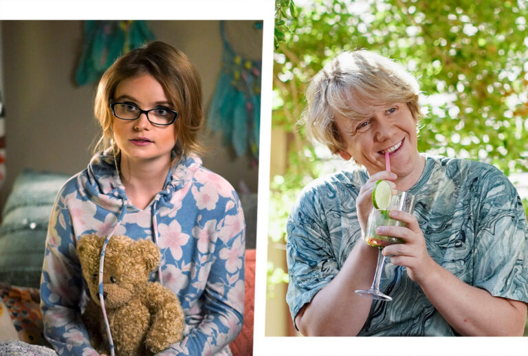 Kayla Cromer and Josh Thomas in "Everything's Gonna Be Okay" (Ser Baffo/Freeform)