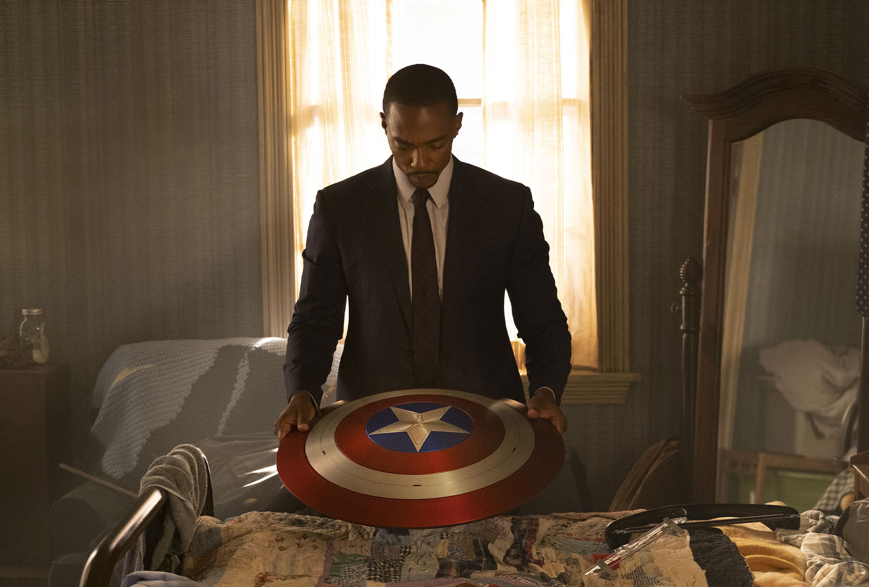 Anthony Mackie as Sam Wilson (aka Falcon) in "The Falcon and the Winter Soldier" (Chuck Zlotnick/Disney+/Marvel Studios)