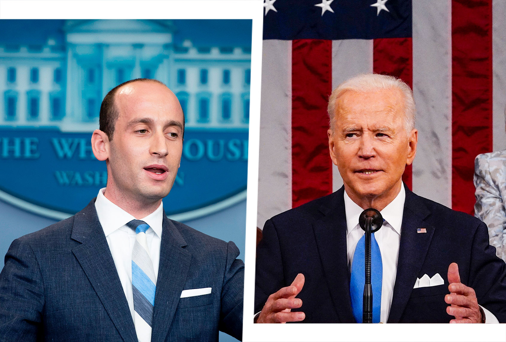 Stephen Miller and Joe Biden (Photo illustration by Salon/Getty Images)