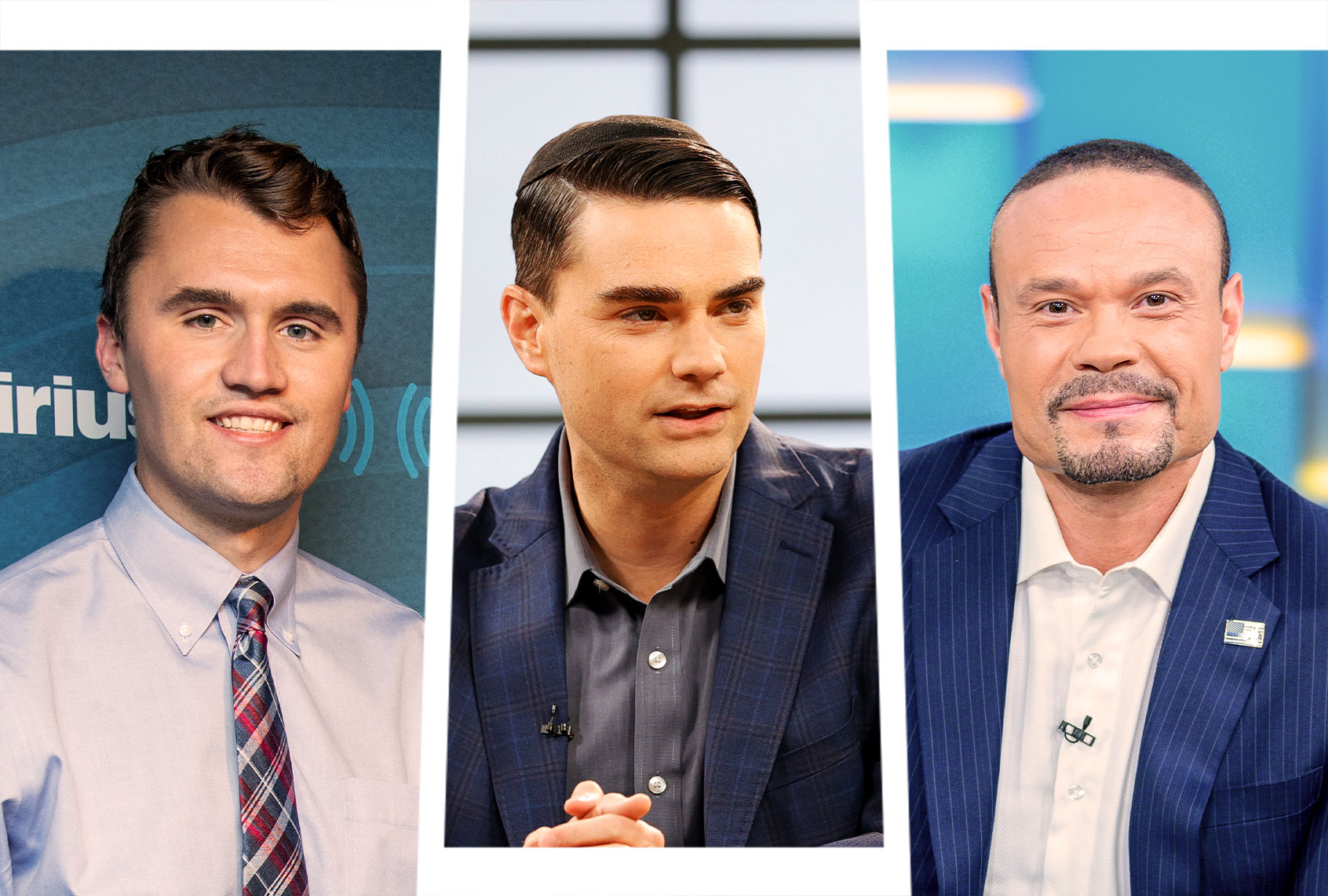 Charlie Kirk, Ben Shapiro and Dan Bongino (Photo illustration by Salon/Getty Images)