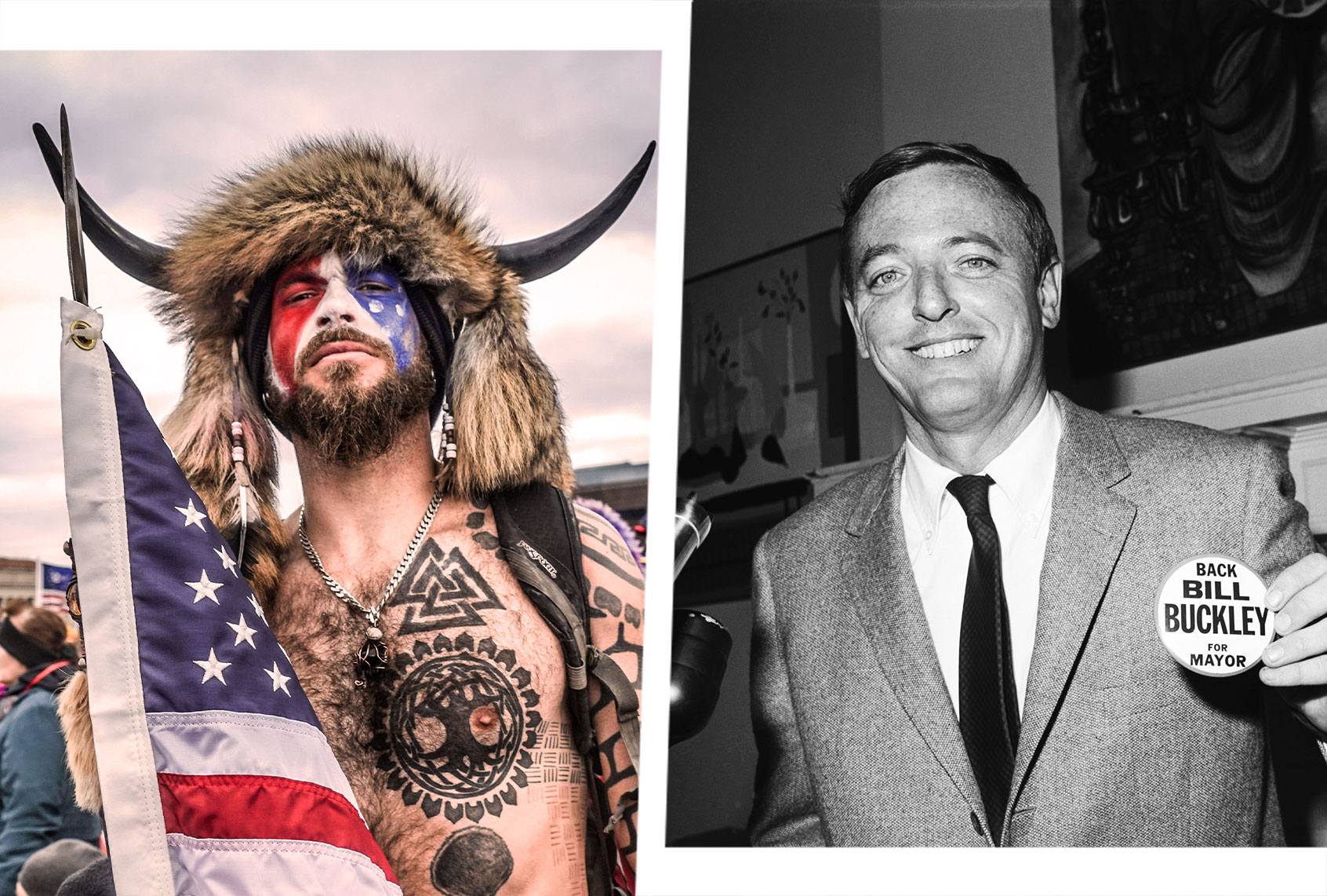 QAnon Shaman | William F Buckley (Photo illustration by Salon/Getty Images)