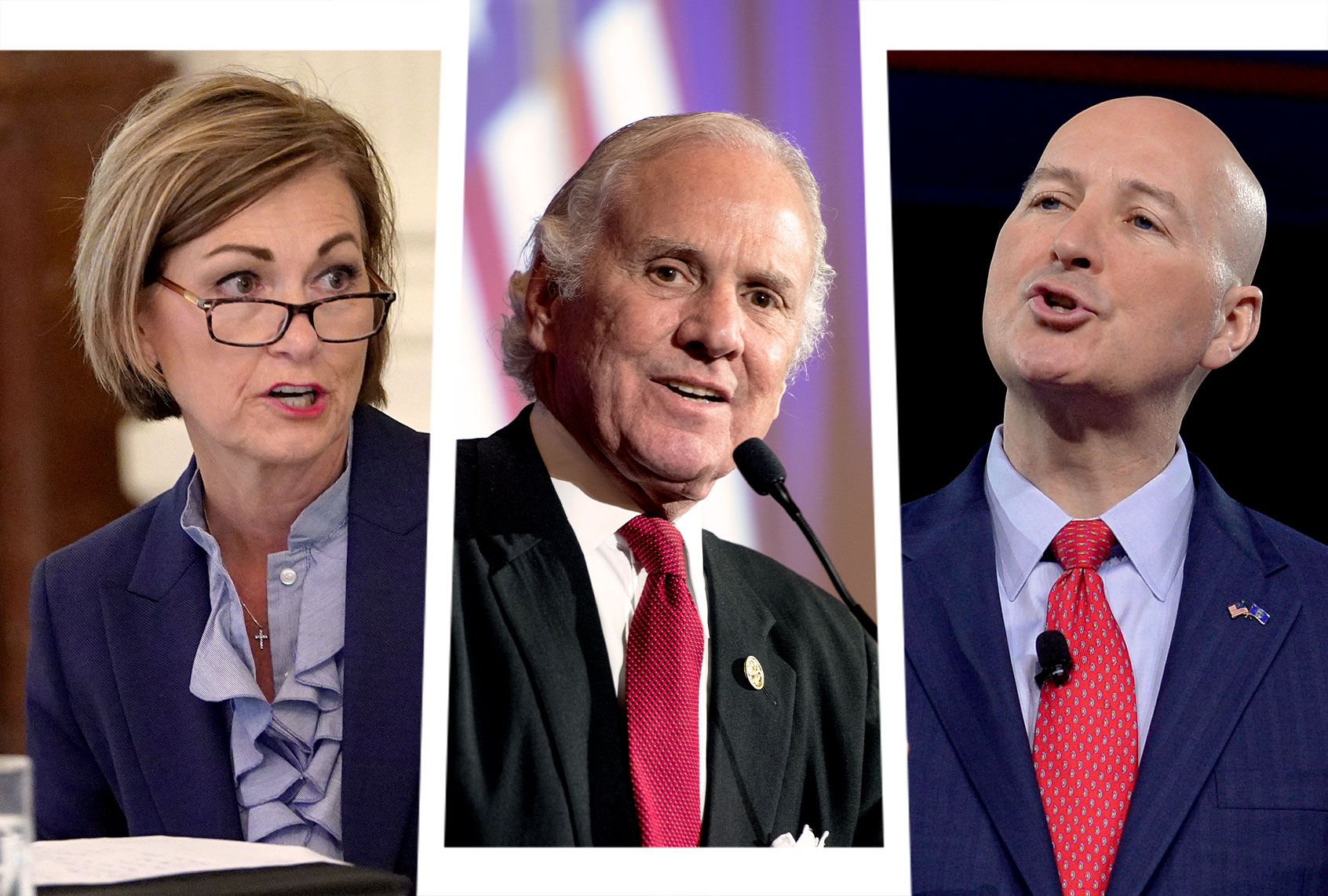 Kim Reynolds, Gov. Henry McMaster, and Gov. Pete Ricketts (Photo illustration by Salon/Getty Images)