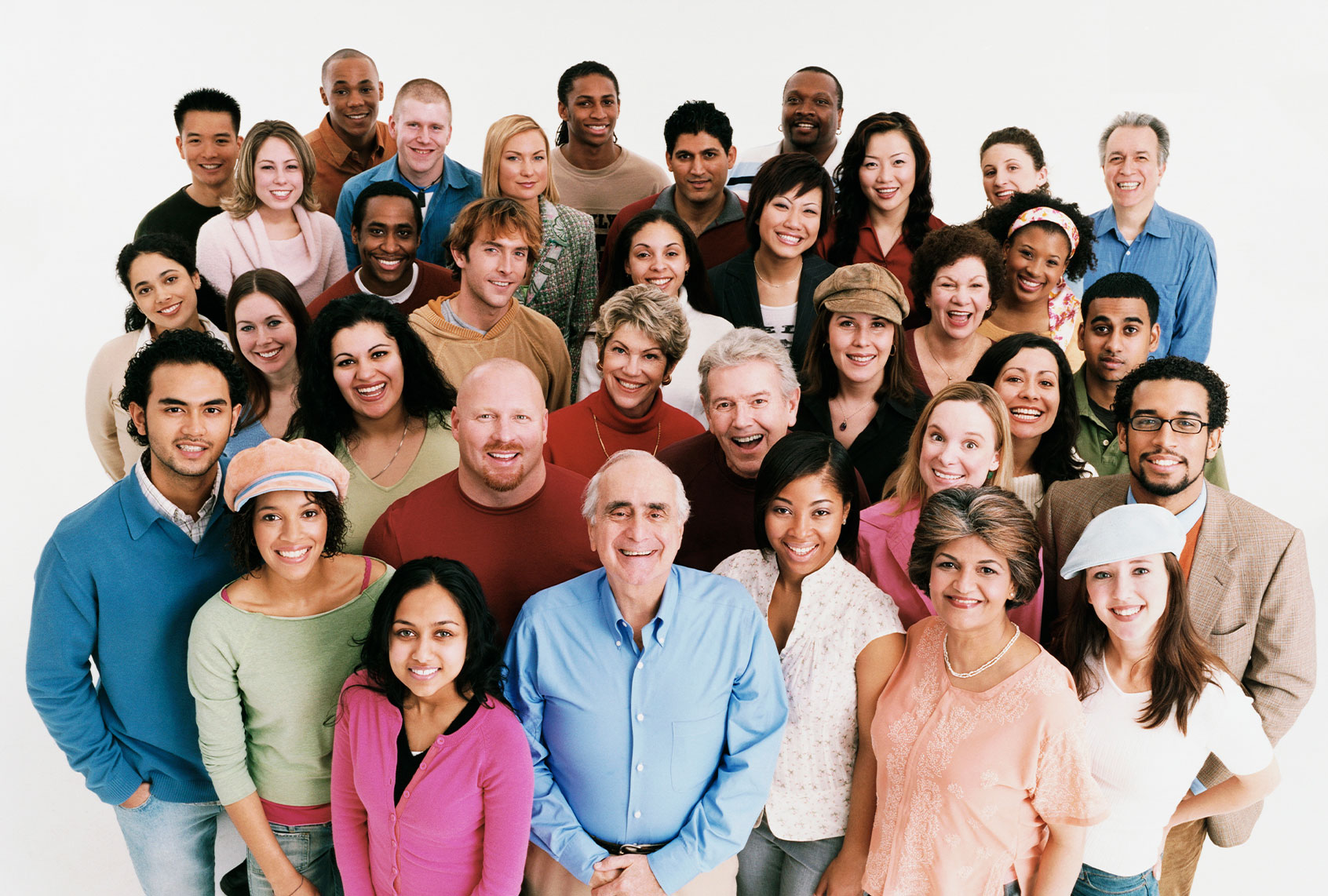 A diverse group of smiling people (Getty Images)