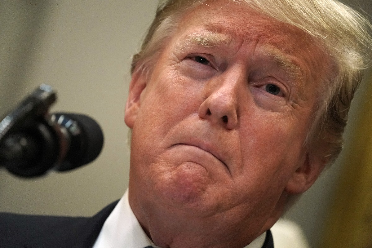 President Donald Trump delivers remarks in support of farmers and ranchers in the Roosevelt Room at the White House May 23, 2019 in Washington, DC. (Photo by Chip Somodevilla/Getty Images)