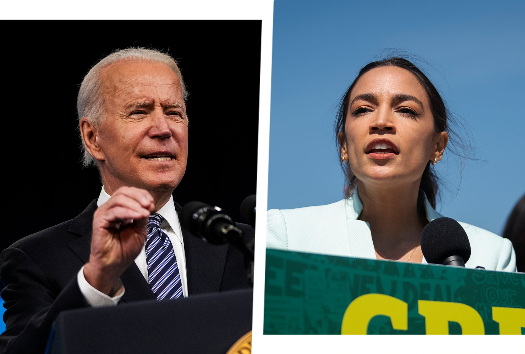 Joe Biden and Alexandria Ocasio-Cortez (Photo illustration by Salon/Getty Images)