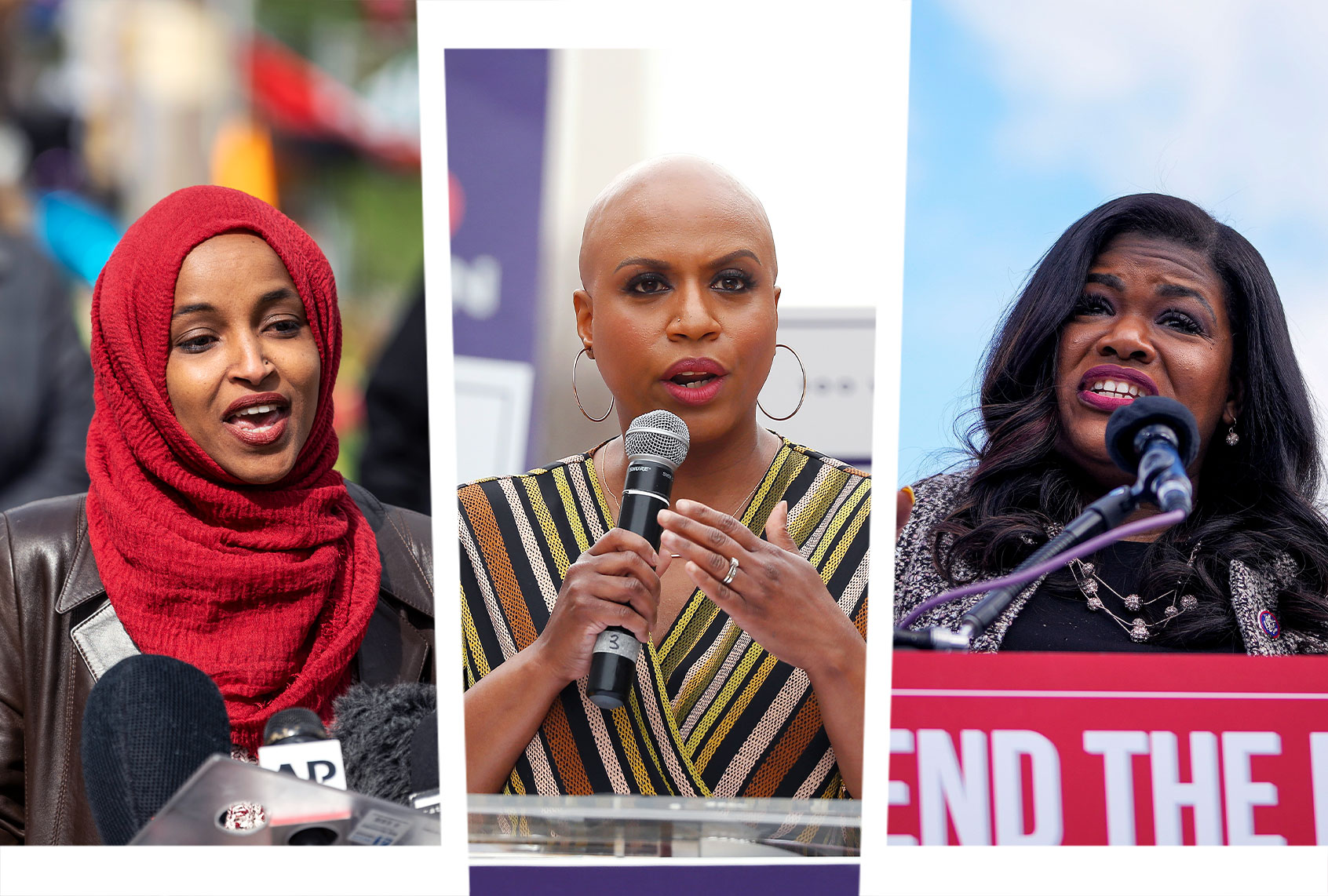 Ilhan Omar, Ayanna Pressley and Cori Bush (Photo illustration by Salon/Getty Images)