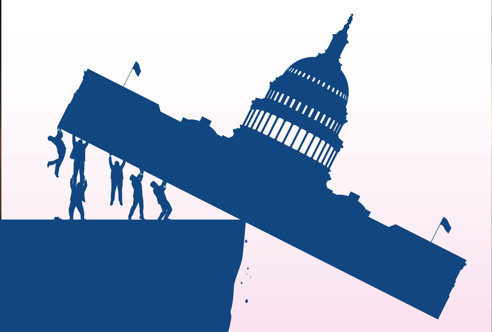 Politicians holding the USA Capitol teetering on the edge of danger (Getty Images)