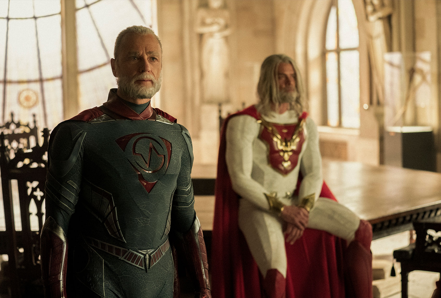 Ben Daniels and Josh Duhamel in "Jupiter's Legacy" (Marni Grossman/Netflix)
