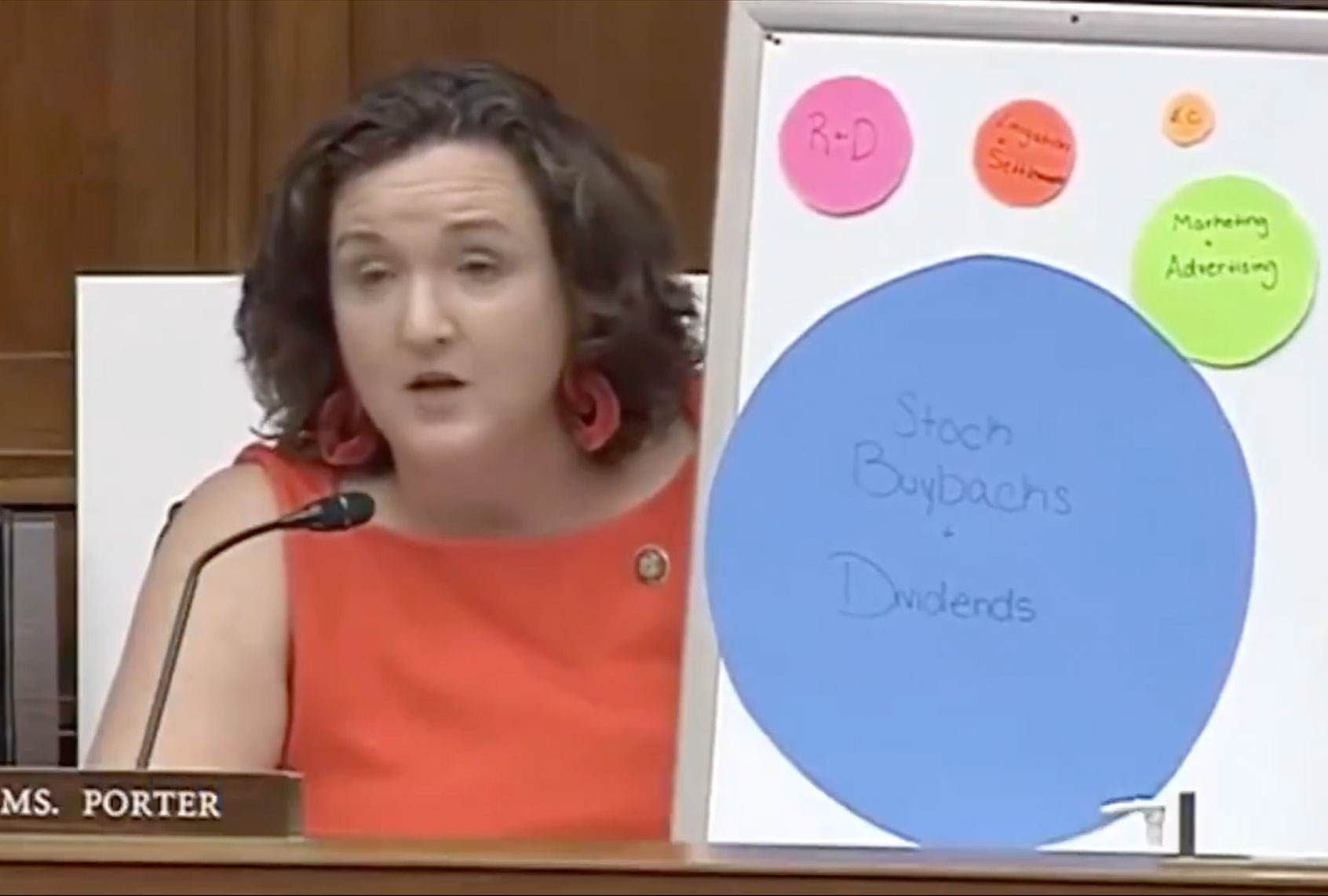 Katie Porter outlining Big Pharma expenses (Twitter/@RepKatiePorter)