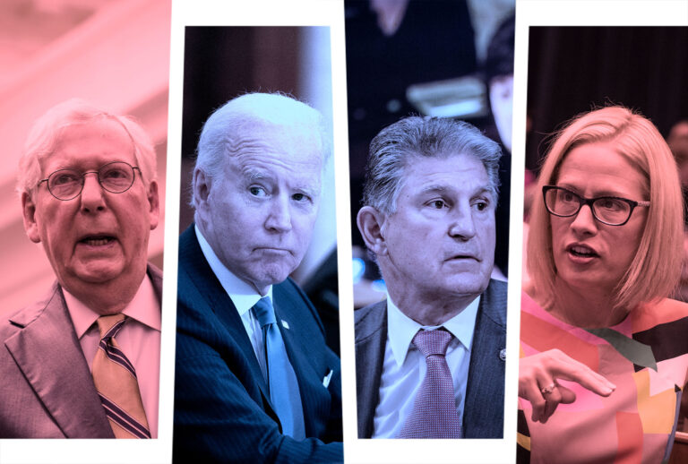 Joe Biden, Mitch McConnell, Joe Manchin and Kyrsten Sinema﻿﻿ (Photo illustration by Salon/Getty Images)