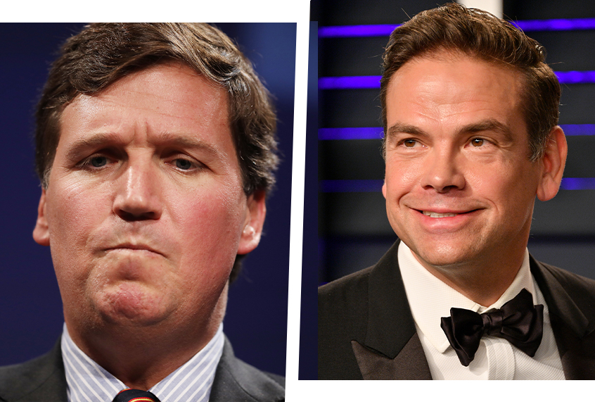 Fox News host Tucker Carlson, left, and Fox Corp. CEO Lachlan Murdoch (Getty Images)