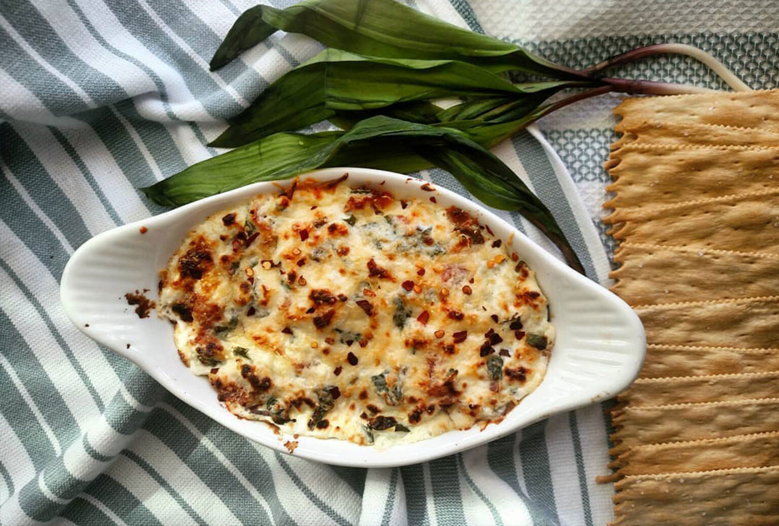 Make the most of spring ramps with this baked cheddar and bacon dip ...