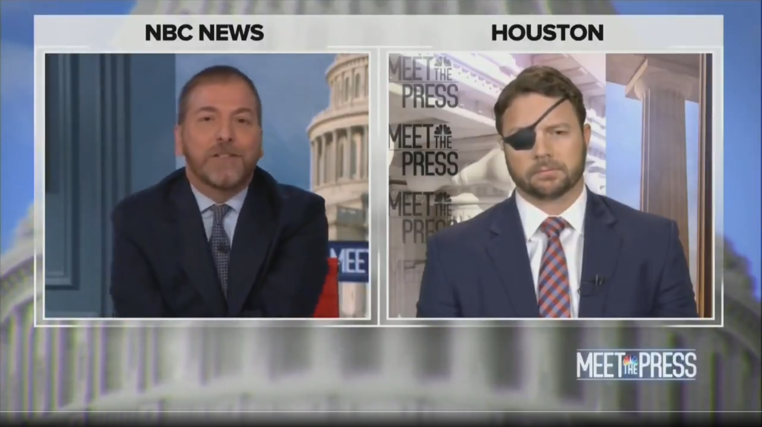Rep. Dan Crenshaw, R-Texas, on NBC's "Meet the Press" with Chuck Todd (NBC)