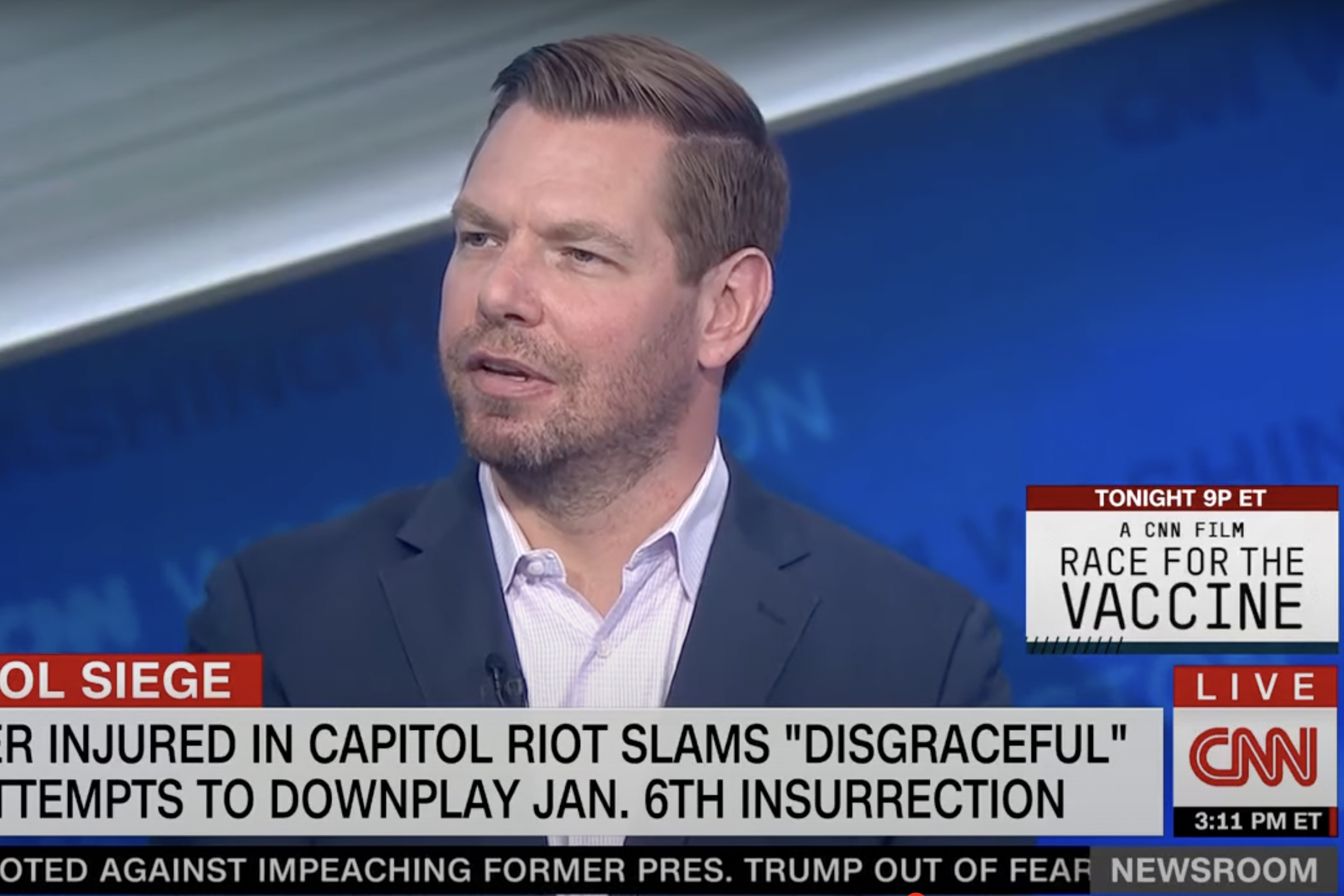 Eric Swalwell during an interview on CNN. (CNN)