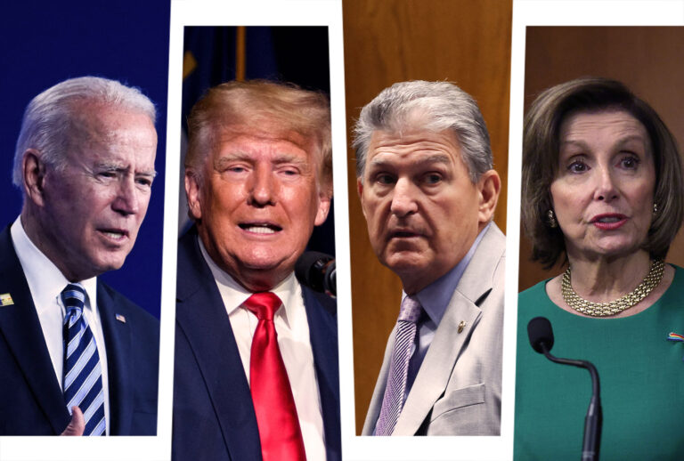 Joe Biden, Donald Trump, Joe Manchin and Nancy Pelosi (Photo illustration by Salon/Getty Images)