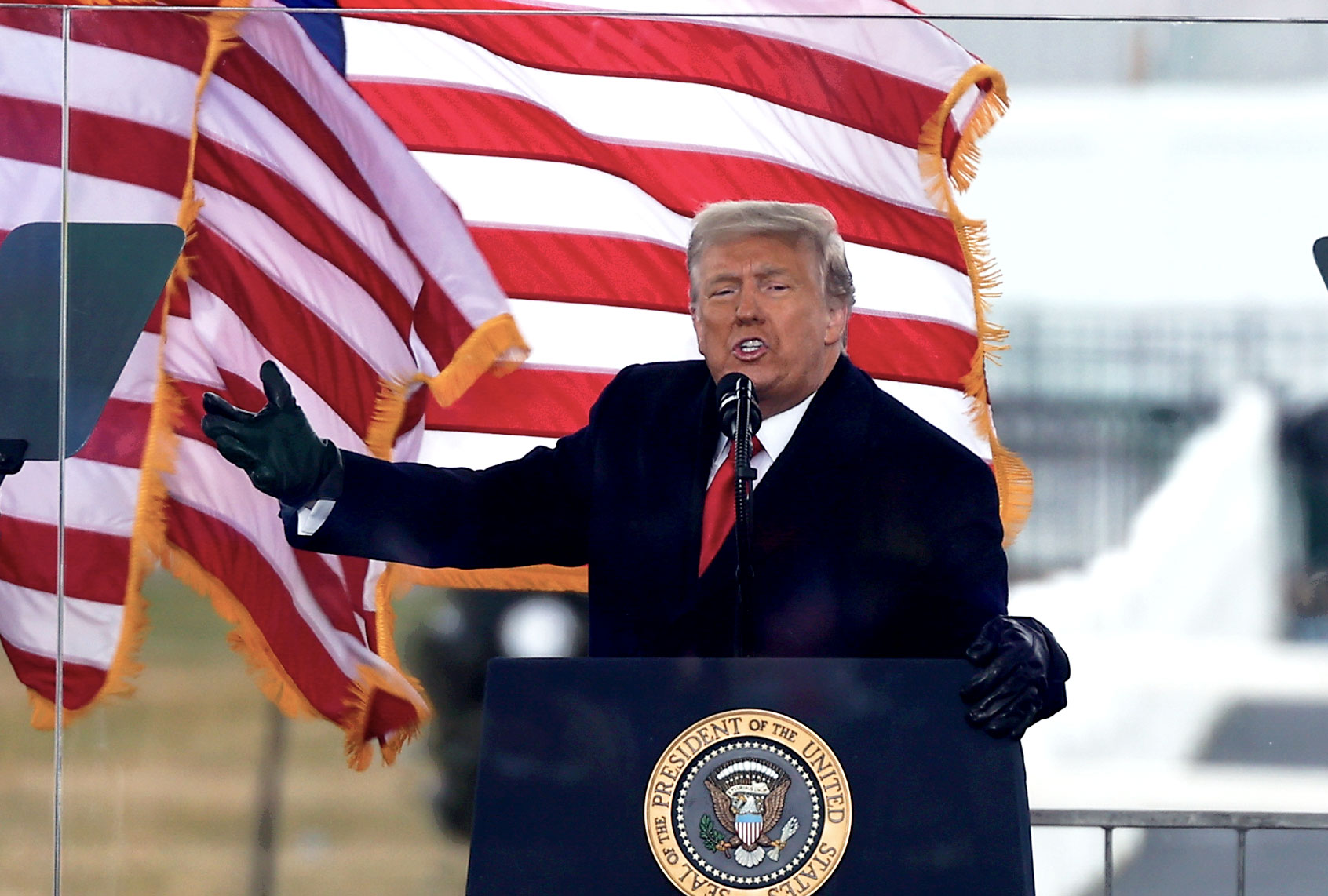 US President Donald Trump speaks at "Save America March" rally in Washington D.C., United States on January 06, 2021. (Tayfun Coskun/Anadolu Agency via Getty Images)