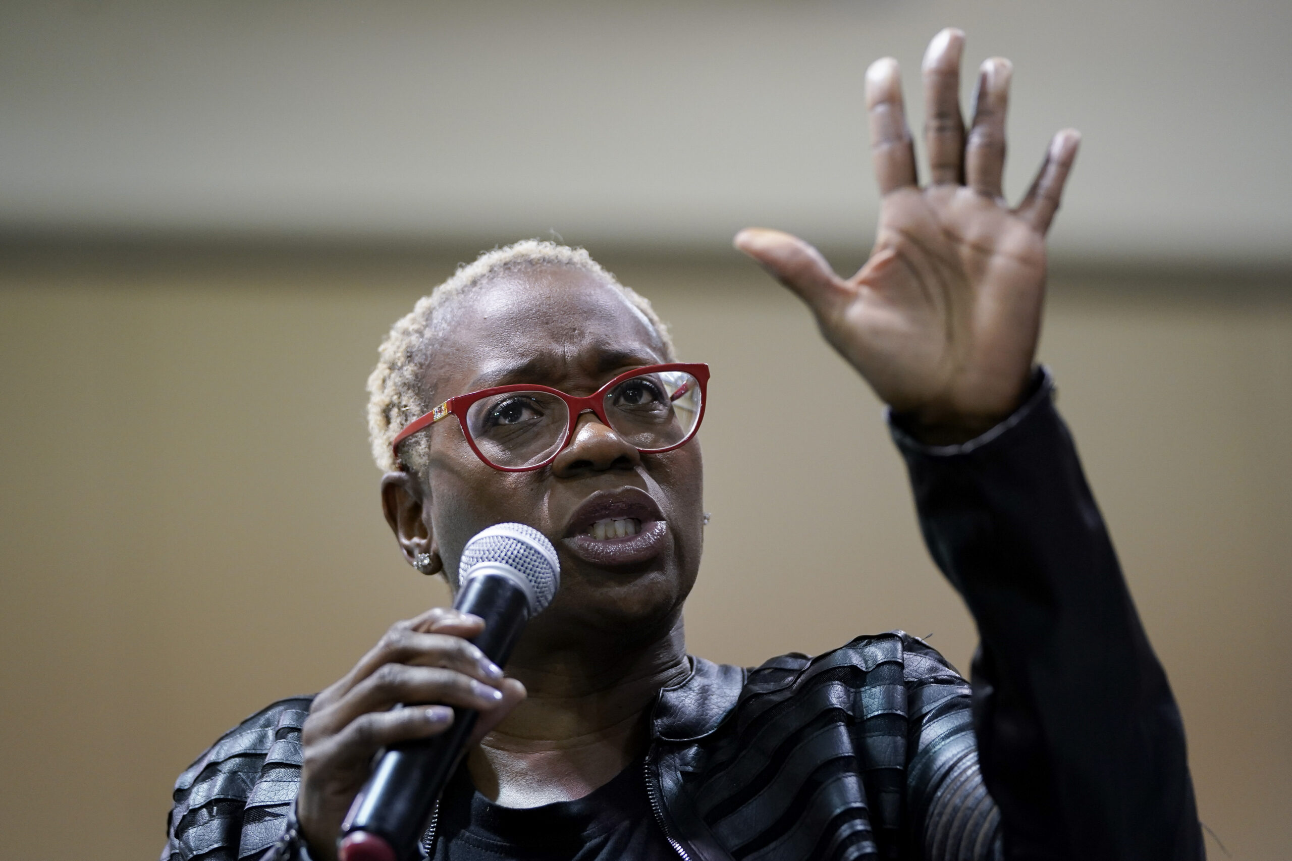 Nina Turner speaks at a campaign rally for Sen. Bernie Sanders in South Carolina on Feb. 26, 2020. (Drew Angerer/Getty Images)