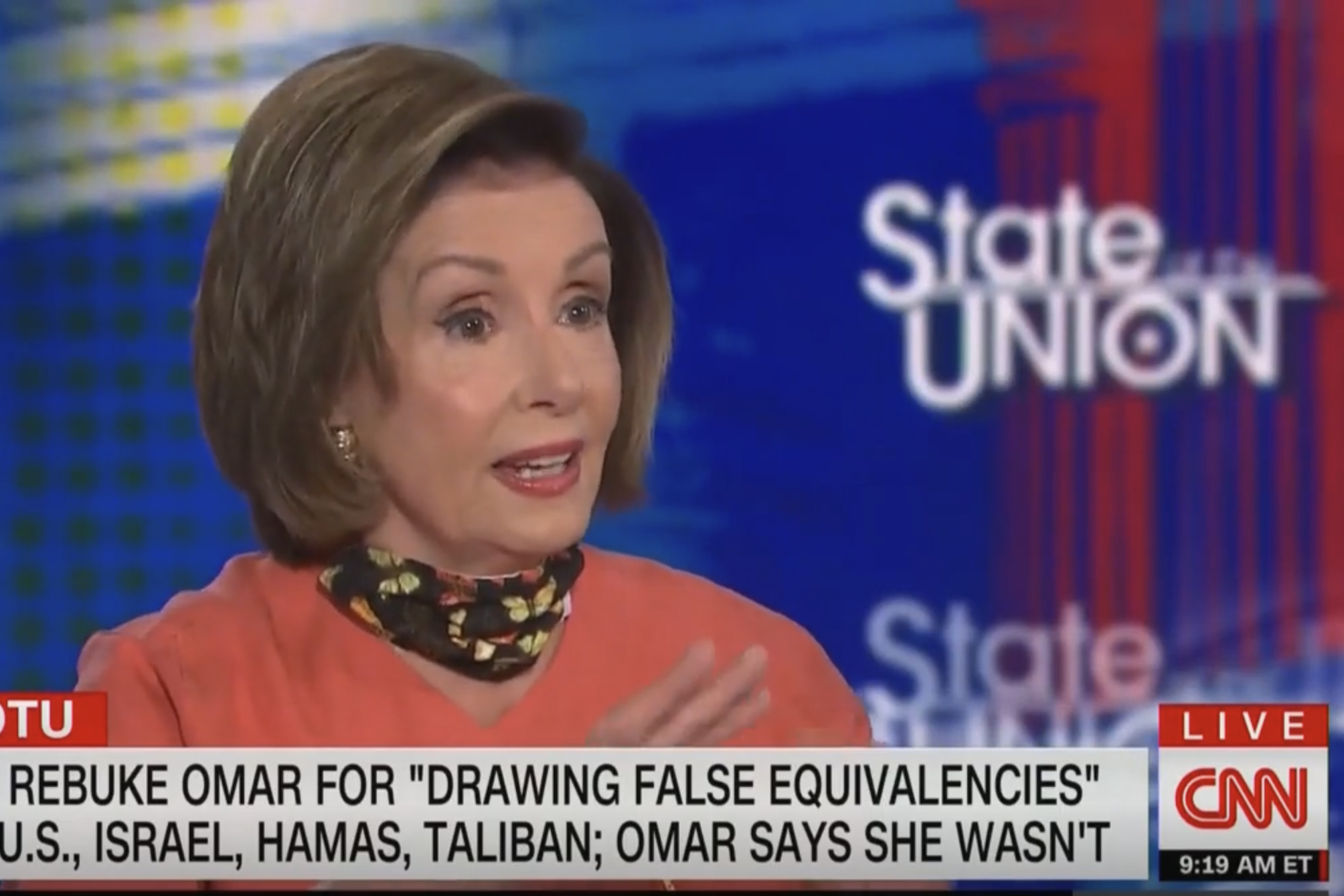 House Speaker Nancy Pelosi during an appearance on CNN's State of the Union. (CNN)