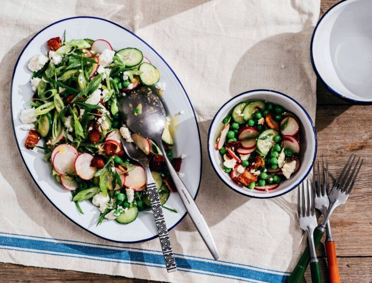 Spring Pea Salad (Food Styling by Catrine Kelty | Prop Styling by Caroline Woodward) (Photo by Michael Piazza for Yankee Magazine)