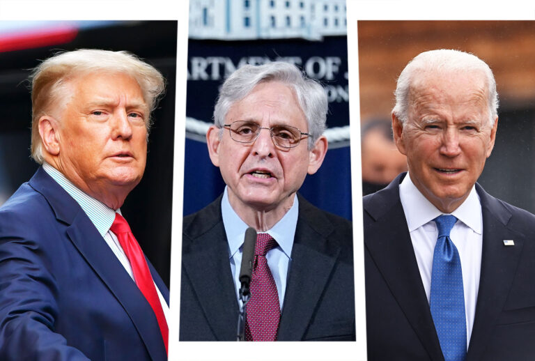 Donald Trump, Merrick Garland and Joe Biden (Photo illustration by Salon/Getty Images)