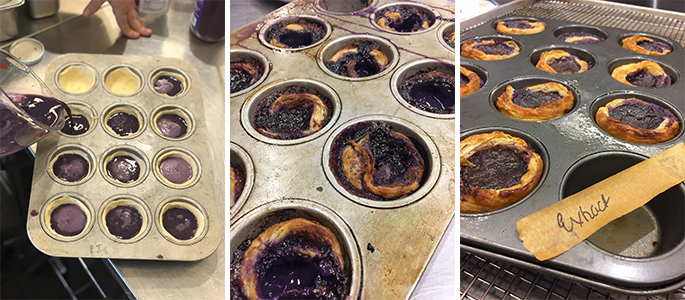 trial and error; ube custard tarts