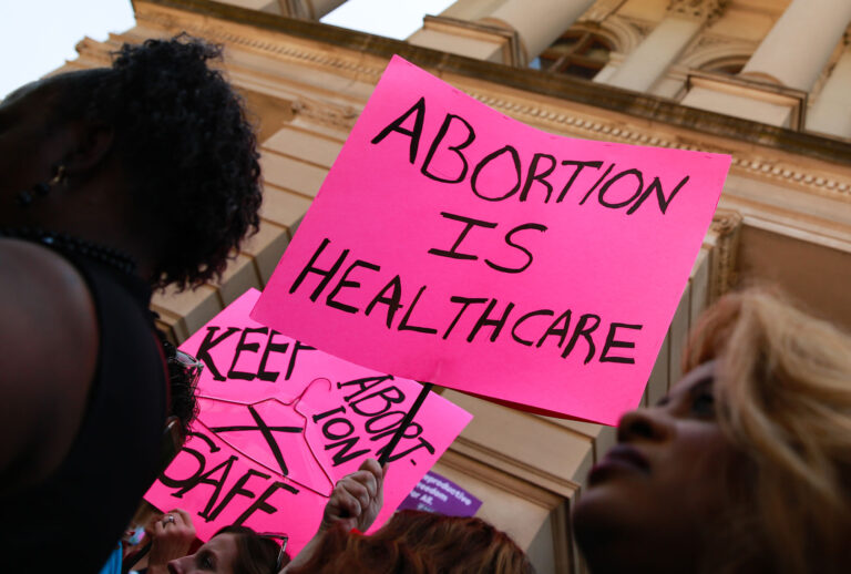 Pro-choice protest. (Elijah Nouvelage/Getty Images)
