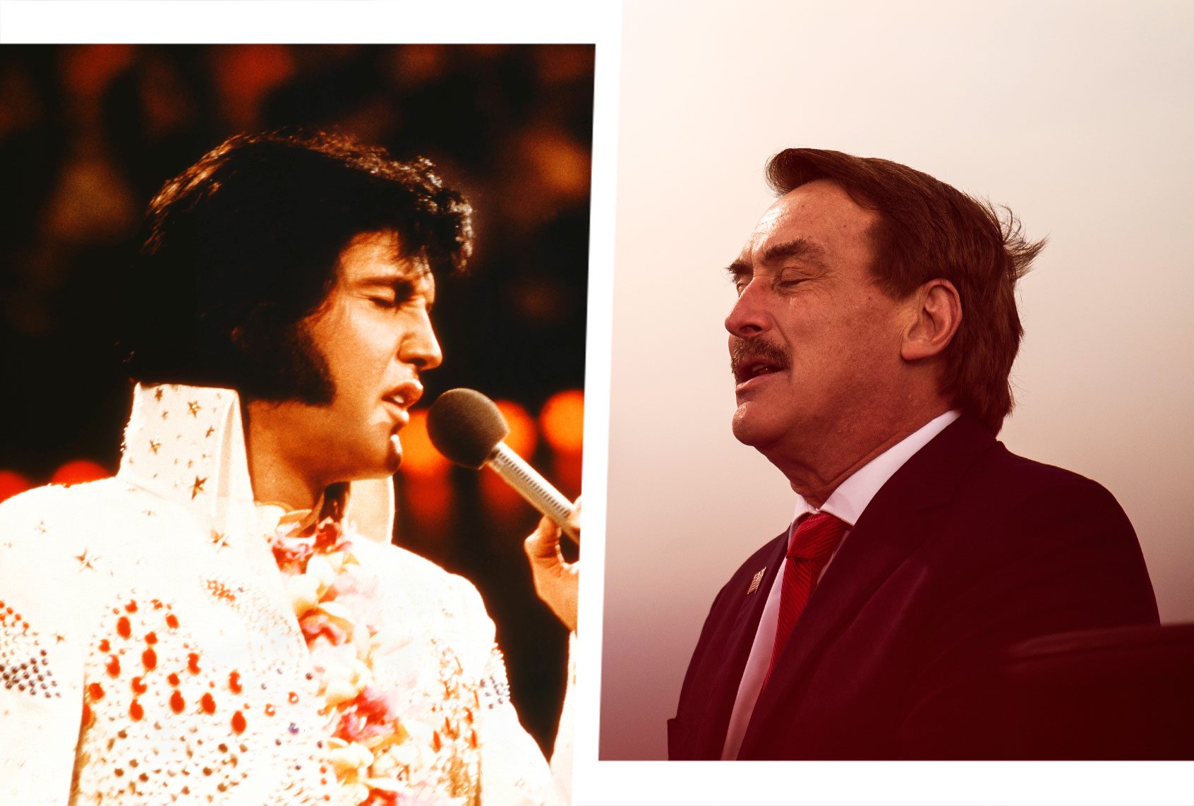 Elvis Presley and Mike Lindell (Photo illustration by Salon/Getty Images)